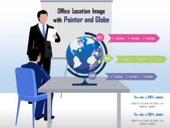 Office location image with pointer and globe
