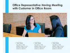 Office Representative Having Meeting With Customer In Office Room