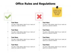 Office rules and regulations strategy j213 ppt powerpoint presentation file images