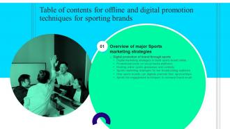 Offline And Digital Promotion Techniques For Sporting Brands table Of Contents MKT SS V