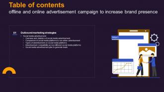 Offline And Online Campaign To Increase Brand Presence Table Of Contents MKT SS V