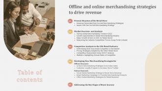 Offline And Online Merchandising Strategies To Drive Revenue Table Of Contents
