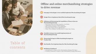 Offline And Online Merchandising Strategies To Drive Revenue Table Of Contents