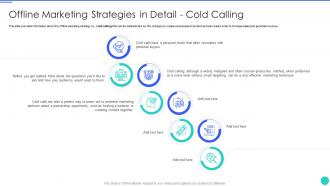 Offline marketing strategies in detail cold calling ppt visual aids outline