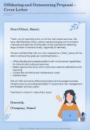 Offshoring And Outsourcing Proposal Cover Letter One Pager Sample Example Document