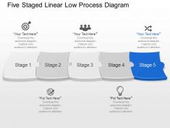 Og five staged linear low process diagram powerpoint template