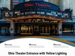 Ohio theater entrance with yellow lighting