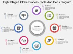 Oi eight staged globe process cycle and icons diagram flat powerpoint design