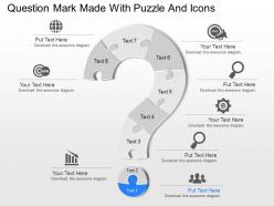 Oi question mark made with puzzle and icons powerpoint template