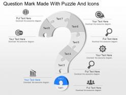 Oi question mark made with puzzle and icons powerpoint template