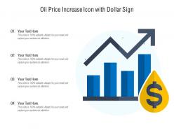 Oil price increase icon with dollar sign