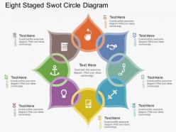 oj Eight Staged Swot Circle Diagram Flat Powerpoint Design