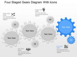 Oj four staged gears diagram with icons powerpoint template
