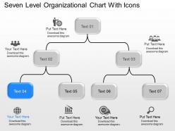 Ok seven level organizational chart with icons powerpoint template