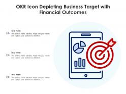 Okr icon depicting business target with financial outcomes