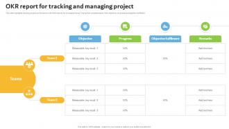 Okr Report For Tracking And Managing Project