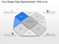 Ol four staged data representation with icons powerpoint template slide