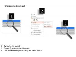 Ol four staged magnifier with text boxes powerpoint template