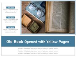 Old book opened with yellow pages