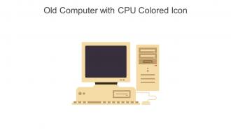 Old Computer With CPU Colored Icon In Powerpoint Pptx Png And Editable Eps Format
