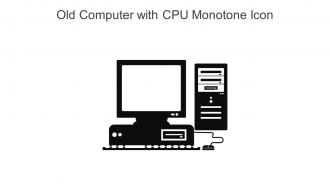 Old Computer With CPU Monotone Icon In Powerpoint Pptx Png And Editable Eps Format