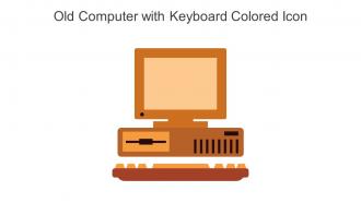 Old Computer With Keyboard Colored Icon In Powerpoint Pptx Png And Editable Eps Format