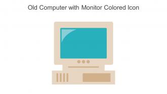 Old Computer With Monitor Colored Icon In Powerpoint Pptx Png And Editable Eps Format