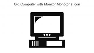 Old Computer With Monitor Monotone Icon In Powerpoint Pptx Png And Editable Eps Format