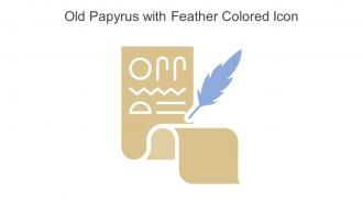 Old Papyrus With Feather Colored Icon In Powerpoint Pptx Png And Editable Eps Format