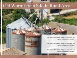 Old worm grain silo in rural area