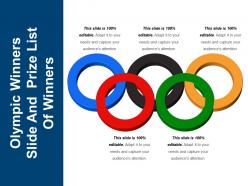 Olympic winners slide and prize list of winners ppt images