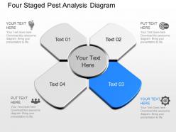 Om four staged pest analysis diagram powerpoint template