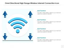 Omni directional high range wireless internet connection icon