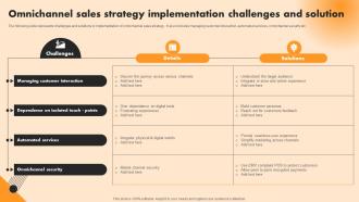 Omnichannel Sales Strategy Implementation Challenges And Solution