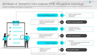Omnichannel Strategies For Digital Attributes Of Interactive Voice Response IVR Bill Payment