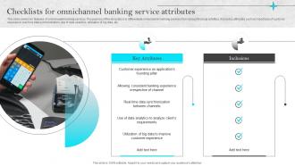 Omnichannel Strategies For Digital Checklists For Omnichannel Banking Service Attributes