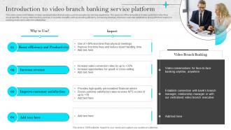 Omnichannel Strategies For Digital Introduction To Video Branch Banking Service Platform