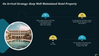 On Arrival Strategy Keep Well Maintained Hotel Property Training Ppt