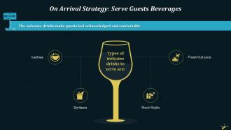 On Arrival Strategy Serve Guests Beverages Training Ppt