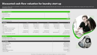 On Demand Laundry Business Plan Discounted Cash Flow Valuation For Laundry Start Up BP SS