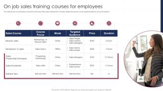 On Job Sales Training Courses For Employees
