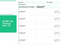 On off job training plan capability ppt powerpoint presentation summary visuals