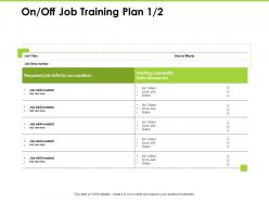 On off job training plan measured ppt powerpoint presentation rules