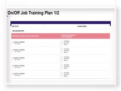On off job training plan skills ppt powerpoint presentation slides layout ideas