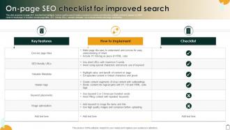 On Page SEO Checklist For Improved Search