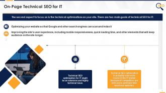 On Page Technical SEO For IT Company Edu Ppt