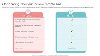 Onboarding Checklist For New Remote Hires