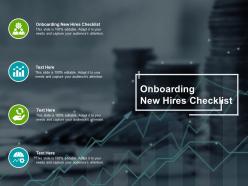 Onboarding new hires checklist ppt powerpoint presentation ideas background designs cpb