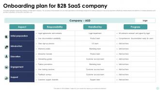 Onboarding Plan For B2B Saas Company