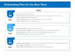 Onboarding plan for the new hires weekly lunch ppt powerpoint presentation file show